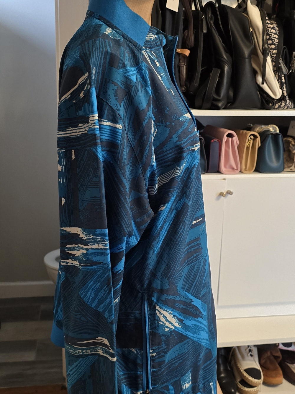 Men'sThe North Face Blue Patterned Light Jacket Sz XL - Picture 2 of 7